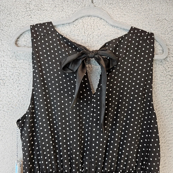 Draper James RSVP Womens Black White Polka Dot Maxi Dress Sz L Pockets **READ** - Picture 9 of 13